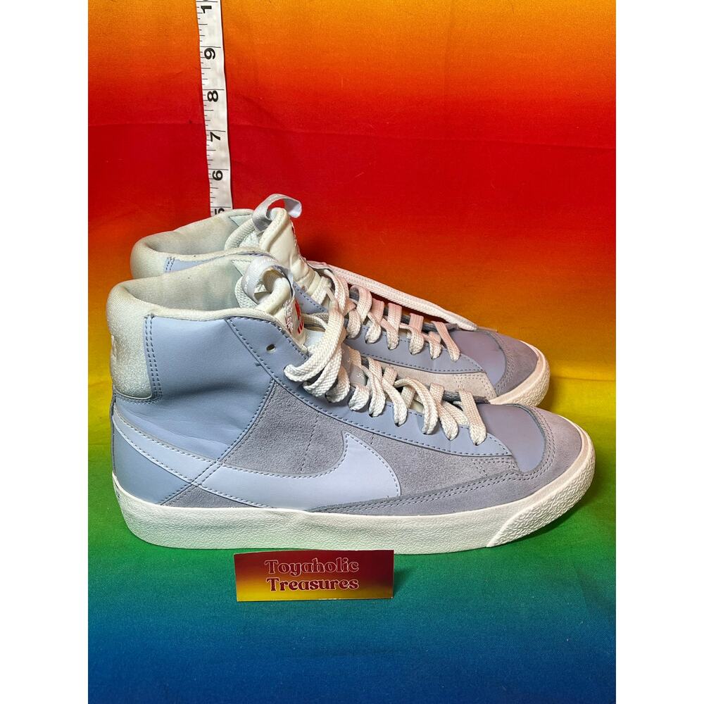 Nike Blazer Mid 77 Light Blue White Sneaker Shoes Size US 6.5Y